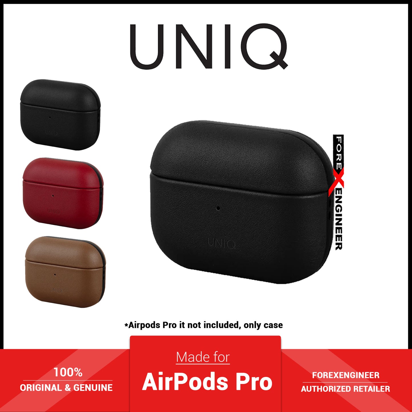 UNIQ Terra for Airpods Pro Case with Genuine Leather - Black (Barcode: 8886463673096 )