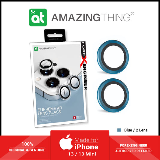 AMAZINGthing SUPREME AR 3D LensGlass Protector for iPhone 13 - 13 Mini 5G ( Two Lens ) - Blue (Barcode: 4892878069465 )