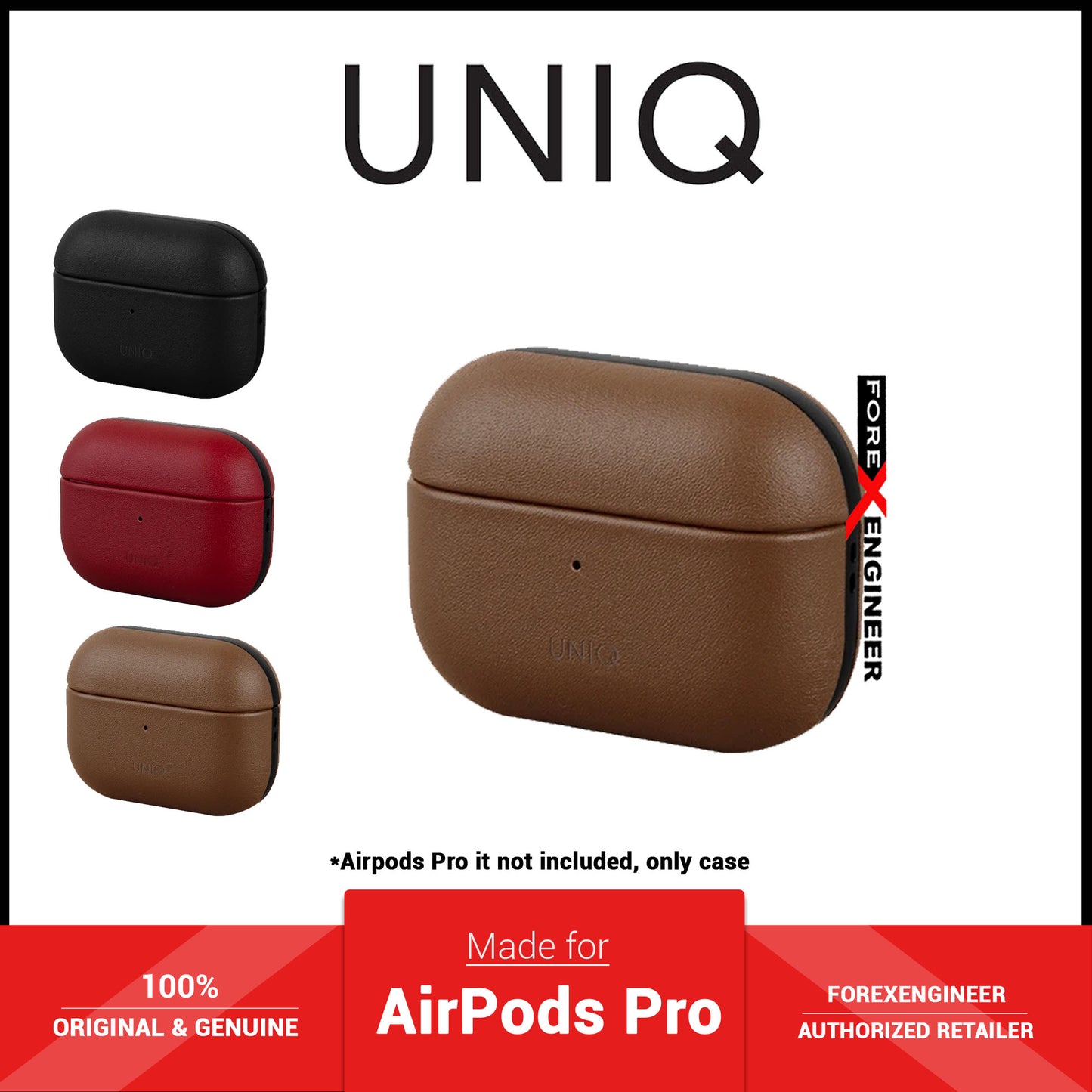 UNIQ Terra for Airpods Pro Case with Genuine Leather - Black (Barcode: 8886463673096 )