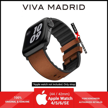 VIVA MADRID Venturx Leather Strap for Apple Watch Series 7 - SE - 6 - 5 - 4 - 3 - 2 - 1 ( 45mm - 42mm - 44mm ) - Brown (Barcode: 8886461237542 )