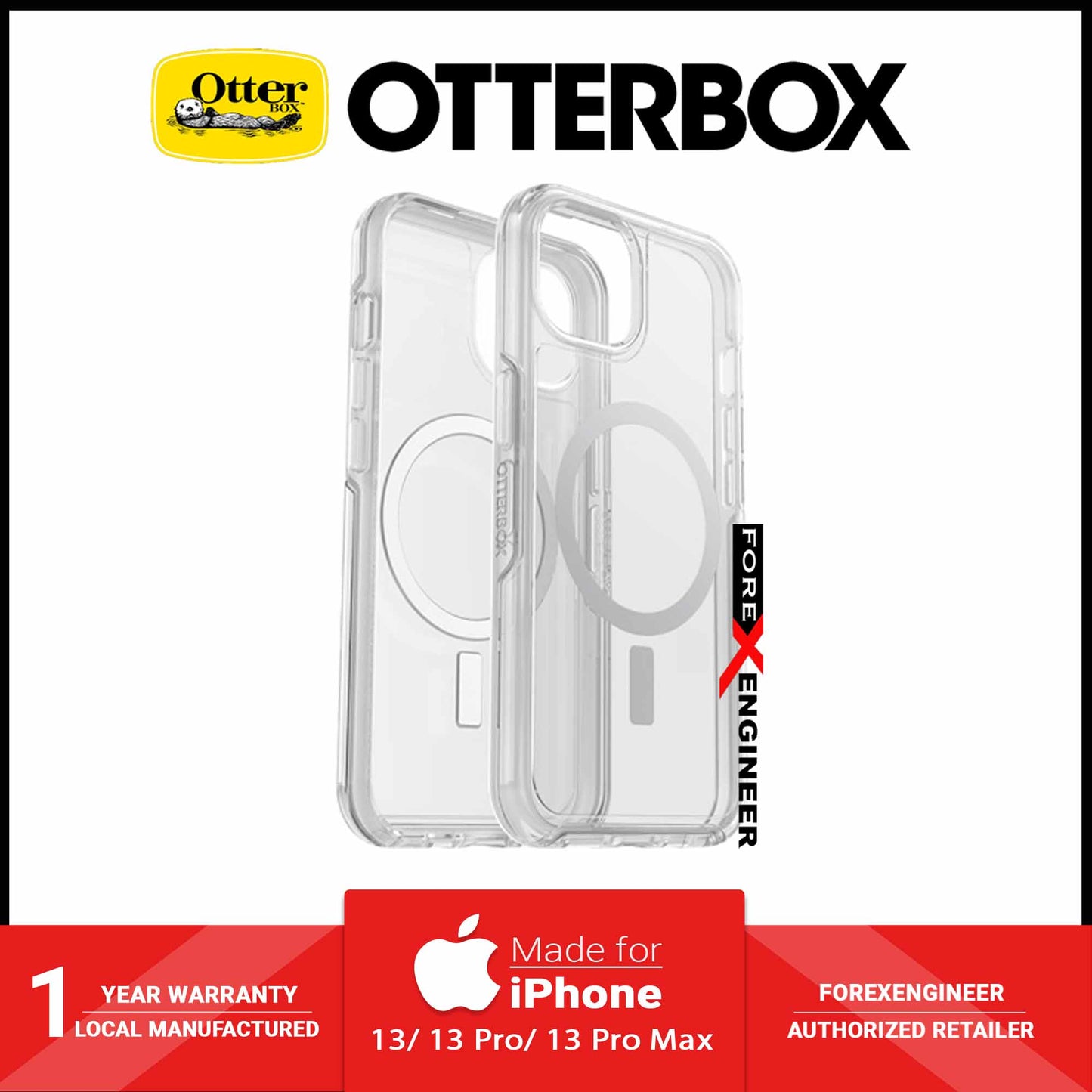 Otterbox Symmetry Plus for iPhone 13 Pro 6.1" 5G - Magsafe & Antimicrobial Case - Clear (Barcode: 840104266786 ) - Forexengineer-malaysia