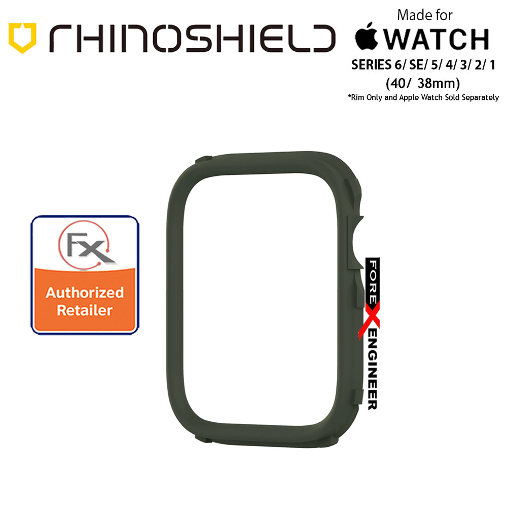 Rhinoshield RIM for Apple Watch 40mm - 38mm Series 6 - SE - 5 - 4 - 3 - 2 - 1 - Use with Rhinoshield CrashGuard NX - Camo Green (Barcode: 4710562401806)