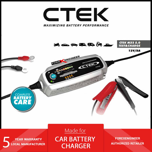 CTEK MXS 5.0 TEST & CHARGE UK + 5 Years Warranty (Barcode: 7350009569767)