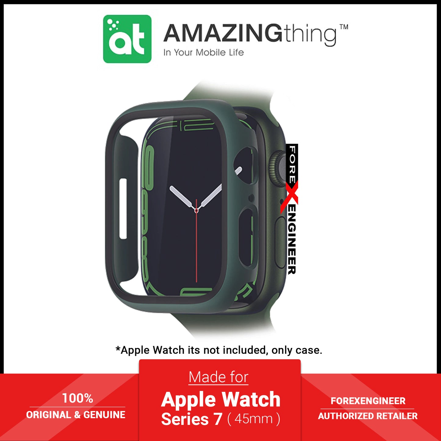 AMAZINGthing Marsix Case for Apple Watch Series 7 ( 45mm ) - Drop Proof - Dark Green (Barcode: 4892878069670 )