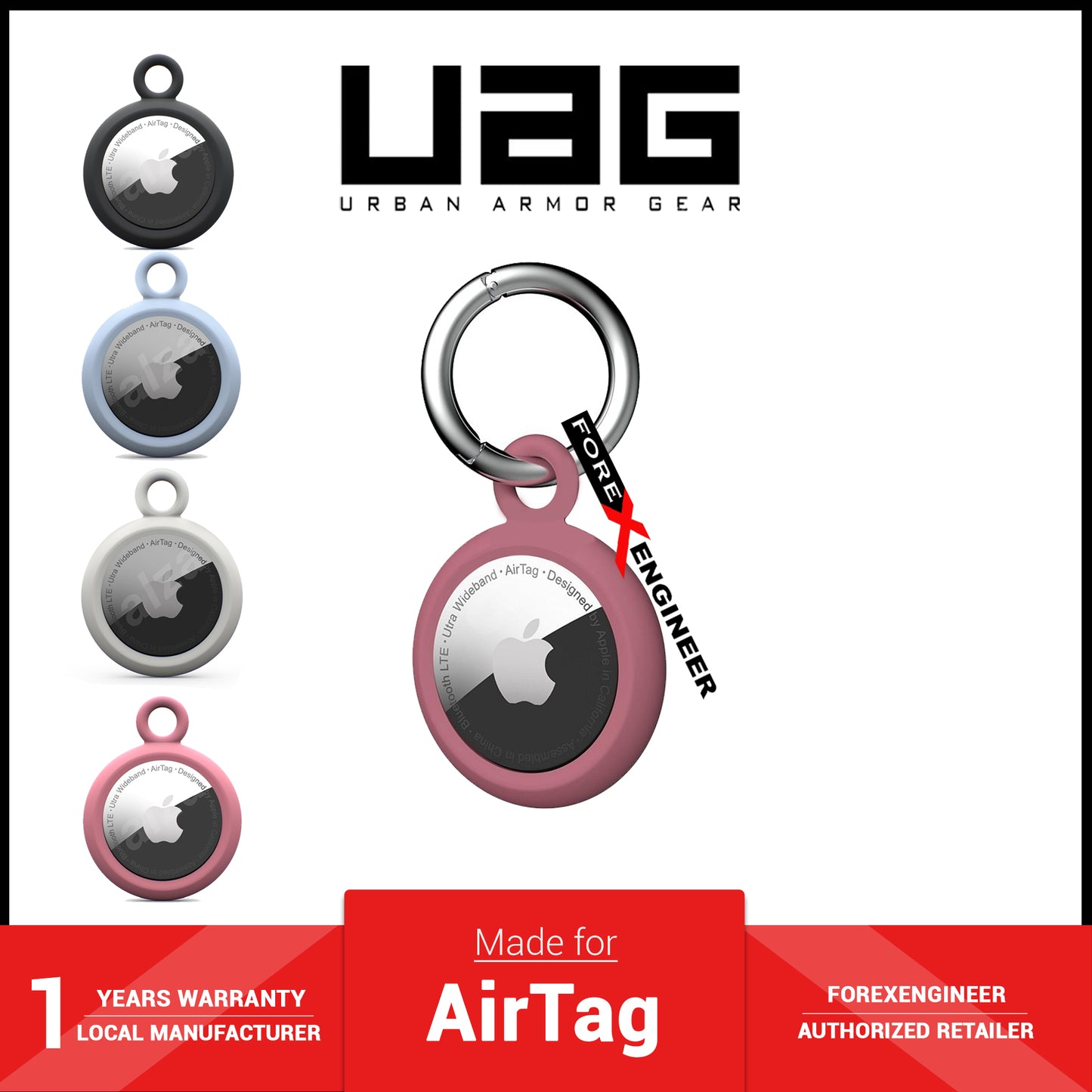 UAG [U] Dot Keychain for AirTag Case - Dusty Rose (Barcode: 810070366285 )