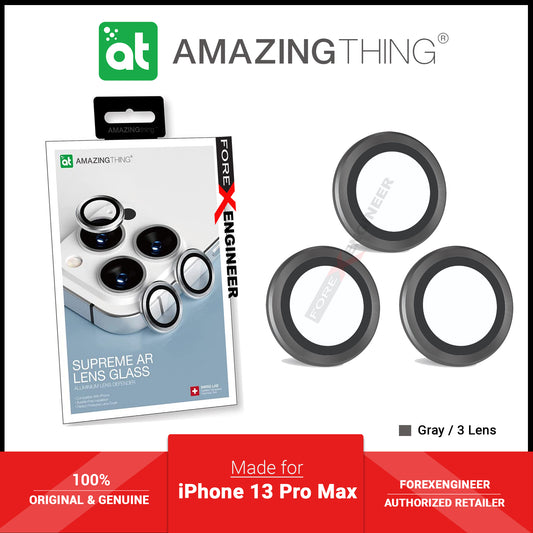 AMAZINGthing SUPREME AR 3D LensGlass Protector for iPhone 13 Pro Max 6.7" 5G ( Three Lens ) - Gray (Barcode: 4892878069557 )