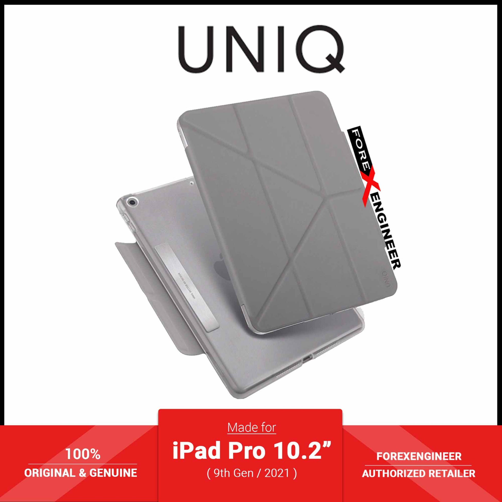 UNIQ Camden Case for iPad 10.2 ( 9th Gen - 2021 ) - Antimicrobial Case - Fossil Grey (Barcode: 8886463679364 ) - Forexengineer -Malaysia- 8886463679364