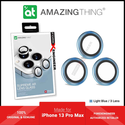 AMAZINGthing 3D LensGlass Protector for iPhone 13 Pro Max 6.7" 5G (Three Lens) - Blue (Barcode: 4892878069588 )