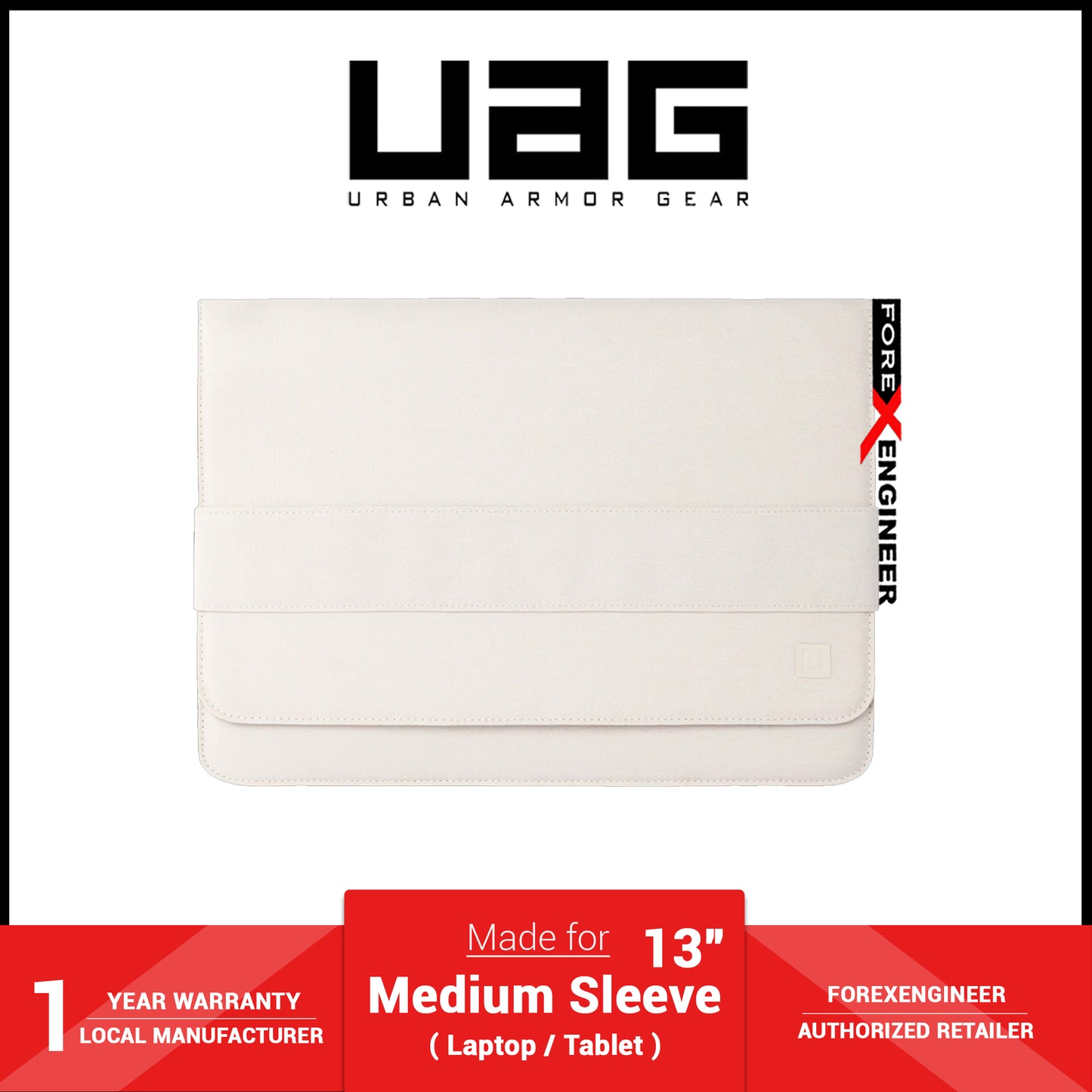 UAG [U] Mouve Medium Sleeve 13" for Laptop - Tablet - Marshmallow (Barcode: 812451038484 )