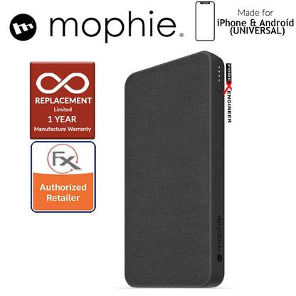 Mophie Powerstation 10,000mAh Power Bank for Smartphones, Tablets & USB Devices (Fabric Design) - Black - Forexengineer-malaysia