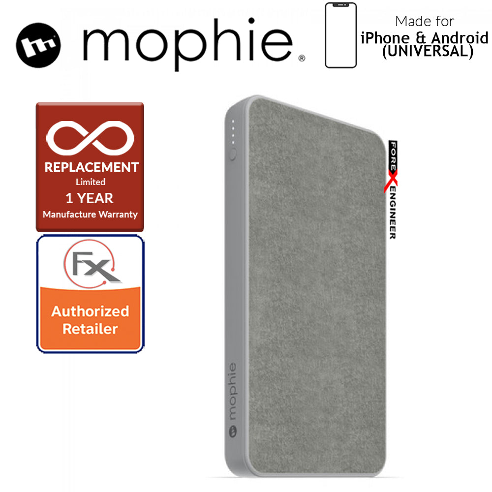 Mophie Powerstation 10,000mAh Power Bank for Smartphones, Tablets & USB Devices (Fabric Design) - Gray