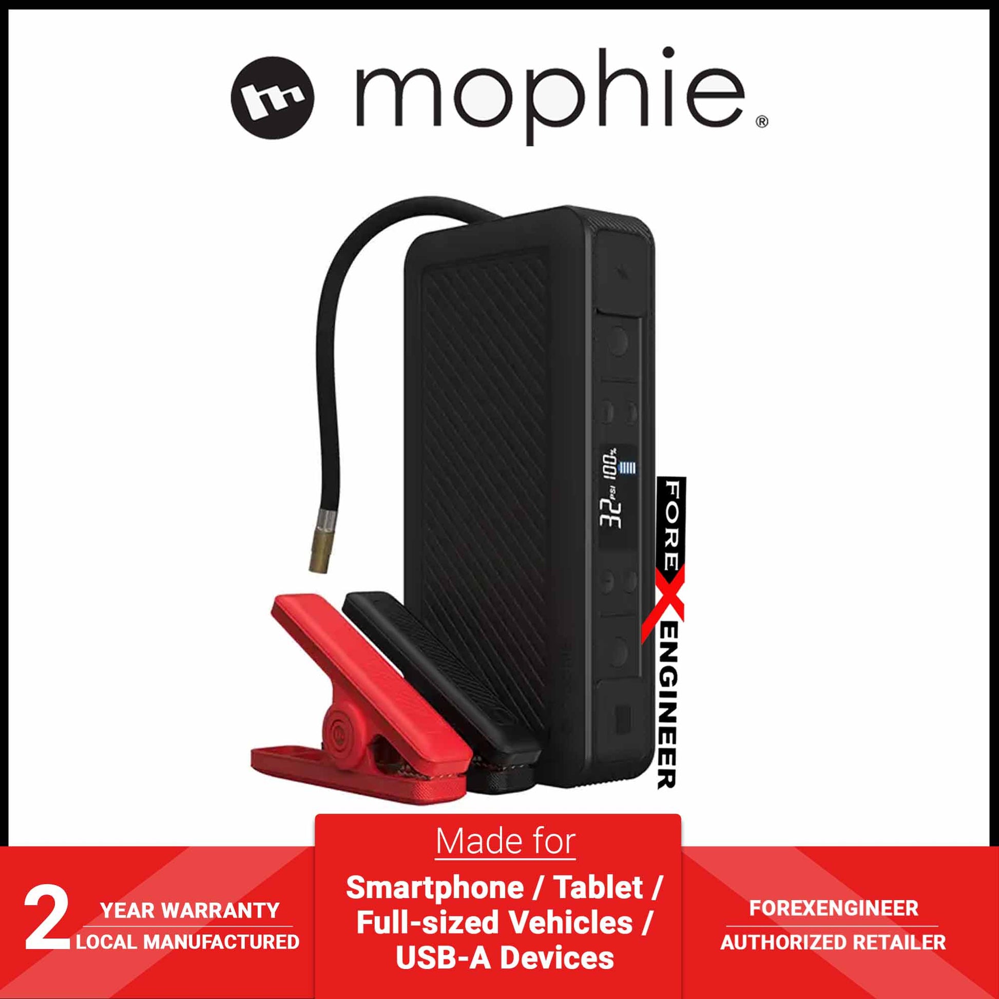 Mophie Powerstation GO Rugged Air - Portable Battery with USB-A Ports ( Car Jump Starter ) - Black - Forexengineer -Malaysia- 840056140486