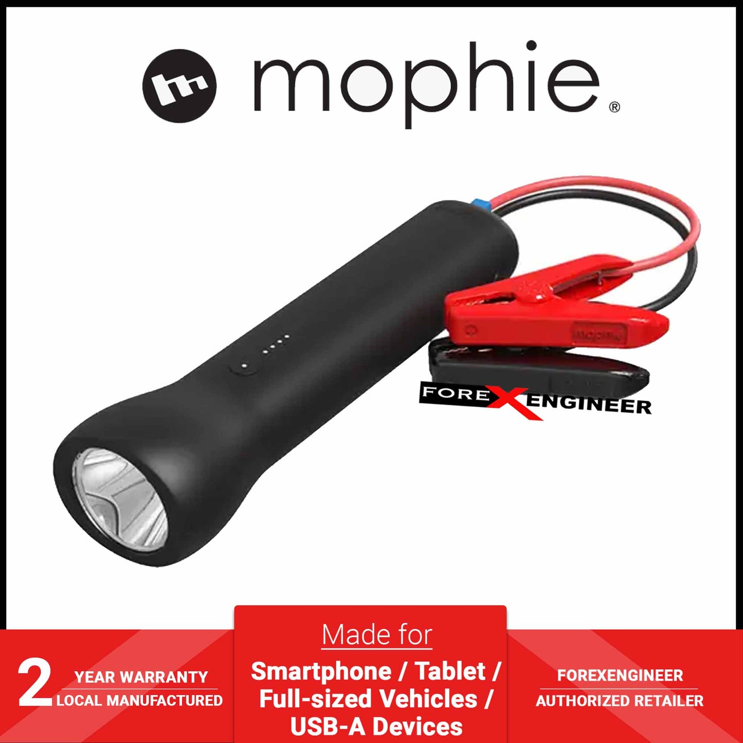 Mophie Powerstation GO Rugged Flashlight - 450 lumens flashlight - LED work - SOS light - Black (Barcode: 840056140493) - Forexengineer -Malaysia- 840056140493