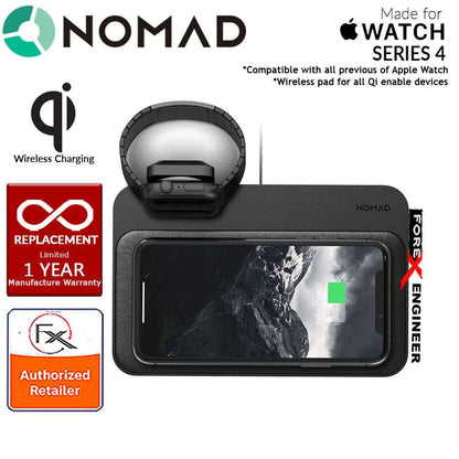 Nomad Wireless Charging Dock Base Station for  Apple Watch and works with all Qi enabled devices - MFi-certified Apple Watch Charger - Black (wireless charging station) - Forexengineer-malaysia