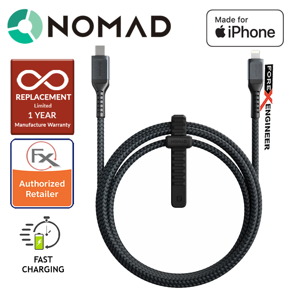 Nomad Ultra Rugged  Lightning Cable to USB C Cable - 1.5m - Black