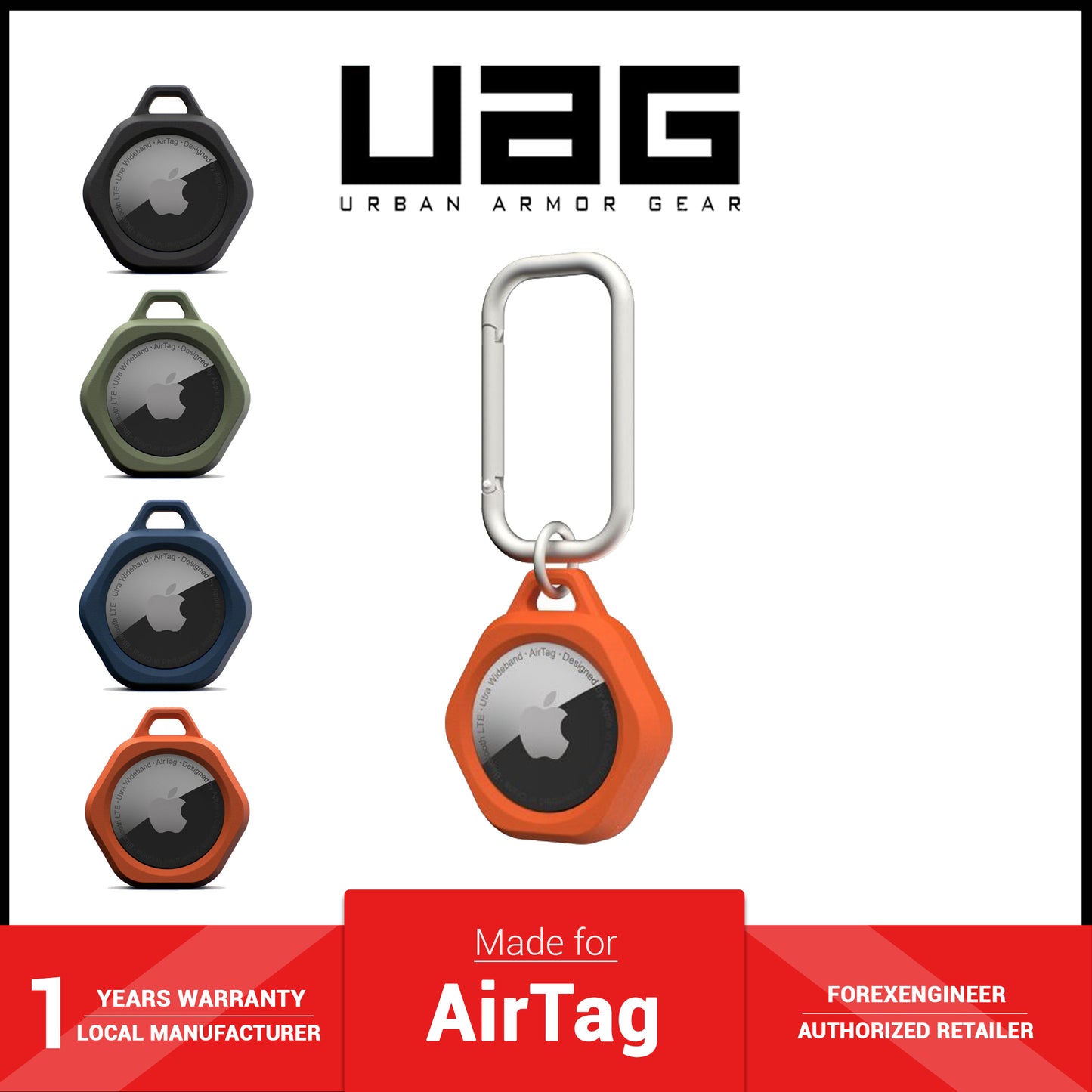 UAG Scout for AirTag Case - Impact Resistance - Orange (Barcode: 810070366247 )
