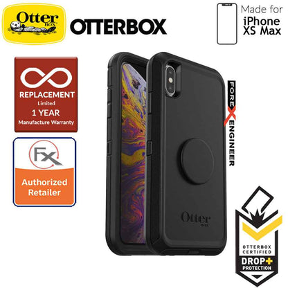 OTTER + POP Defender for iPhone Xs Max - Rugged Protective Case with PopSockets - Black - Forexengineer-malaysia