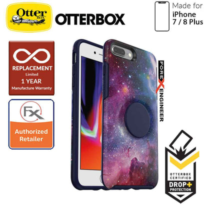 OTTER + POP Symmetry for iPhone 7 Plus - 8 Plus - Slim Protective Case with Pop Sockets - Blue Nebula - Forexengineer-malaysia