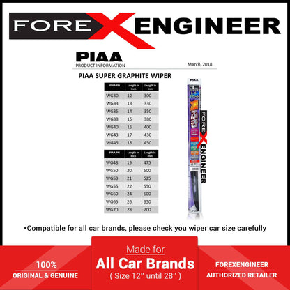 PIAA SUPER GRAPHITE Car Wiper ( 16" ) (Barcode: 4960311345978 )