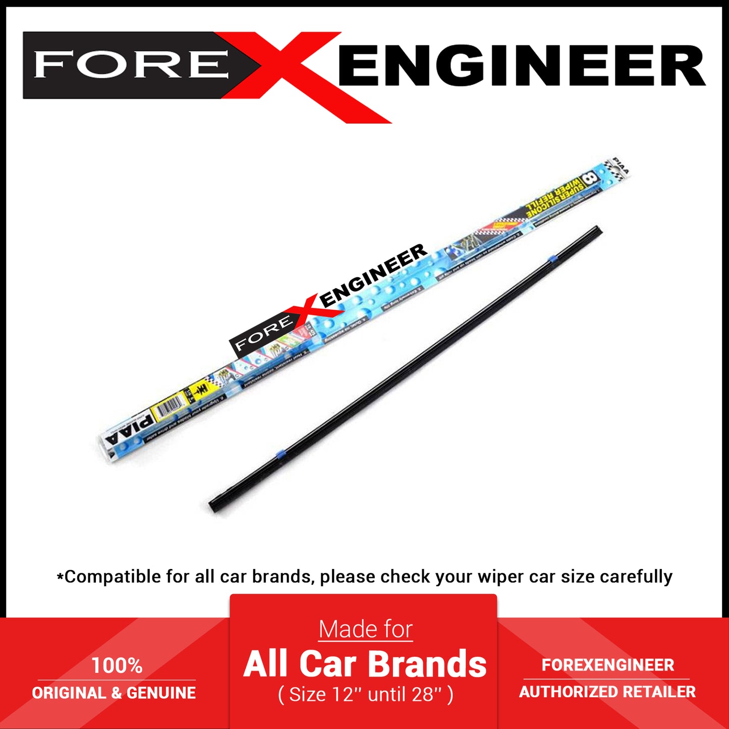 PIAA SILICONE WIPER REFILL for Radix & Aero Vogue Blade ( 26" ) ( 8mm ) (Barcode: 722935940656 )