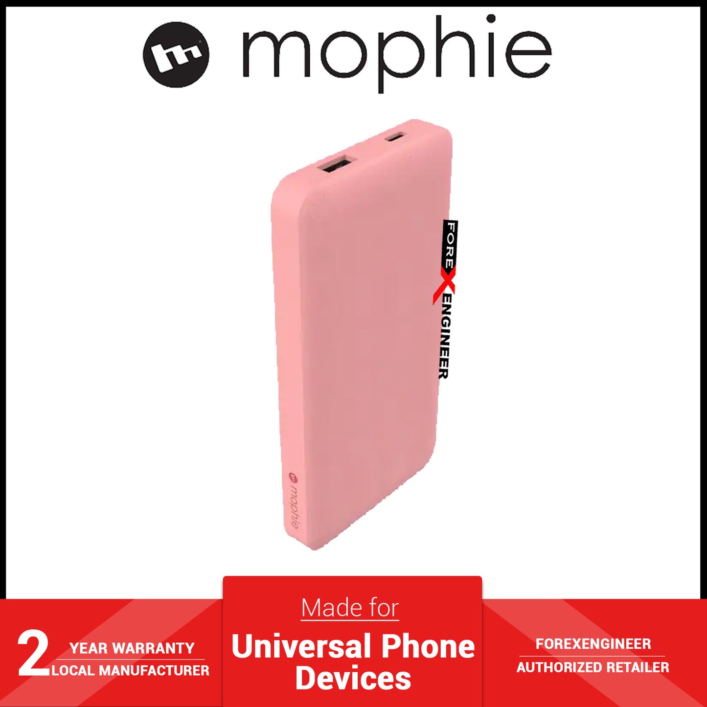 Mophie Powerstation 10,000mAh PD 18W USB-C PD fast charge Powerbank (Fabric) - Pink ( Barcode: 840056127586 )