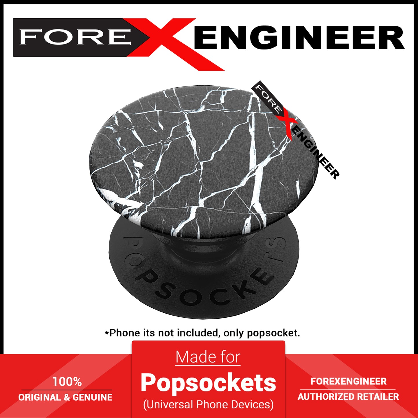 PopSockets PopGrip Graphics - Black Marble BK (Barcode: 842978135113 )