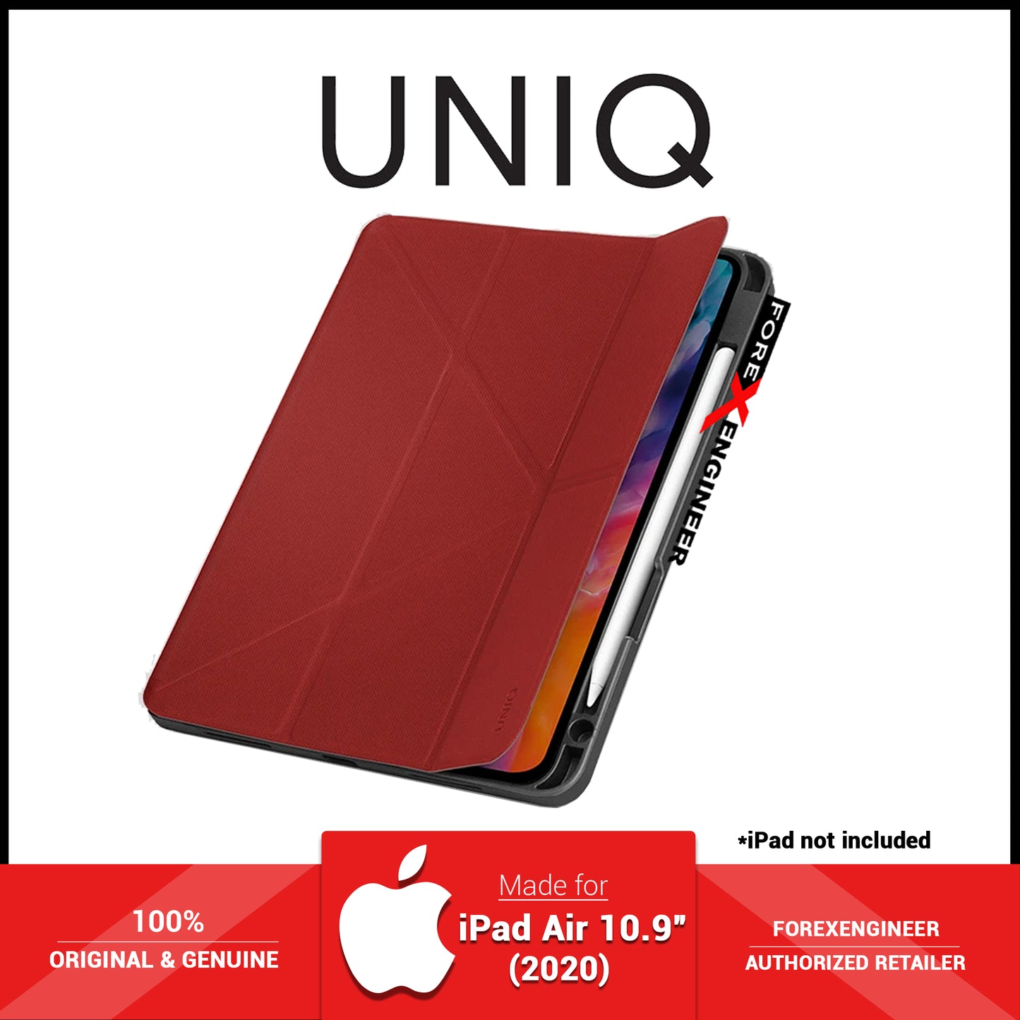 UNIQ Transforma Rigor for iPad Air 10.9 inch ( 4th Gen ) ( 2020 ) - Red (Barcode: 8886463675274 )