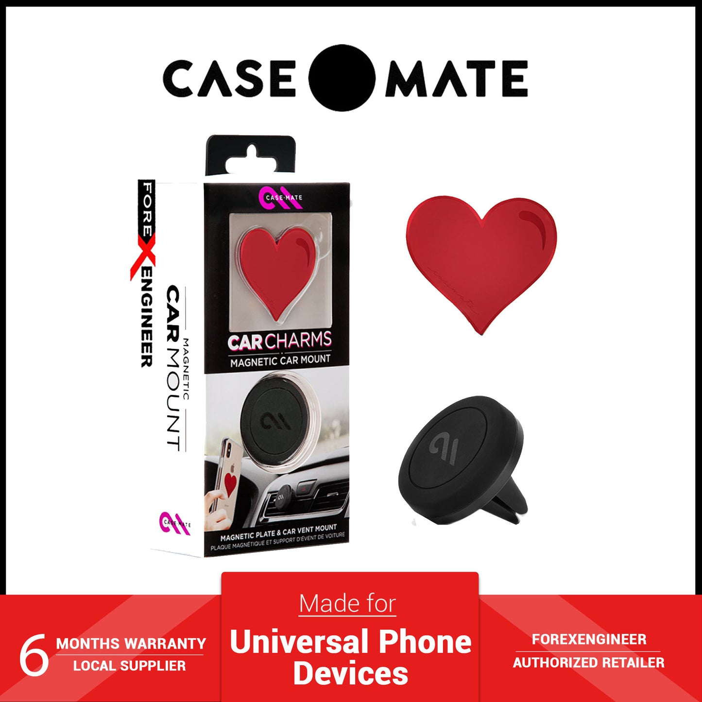 Case-Mate Magnetic Car Mount -Red Heart (Barcode: 846127184342 )