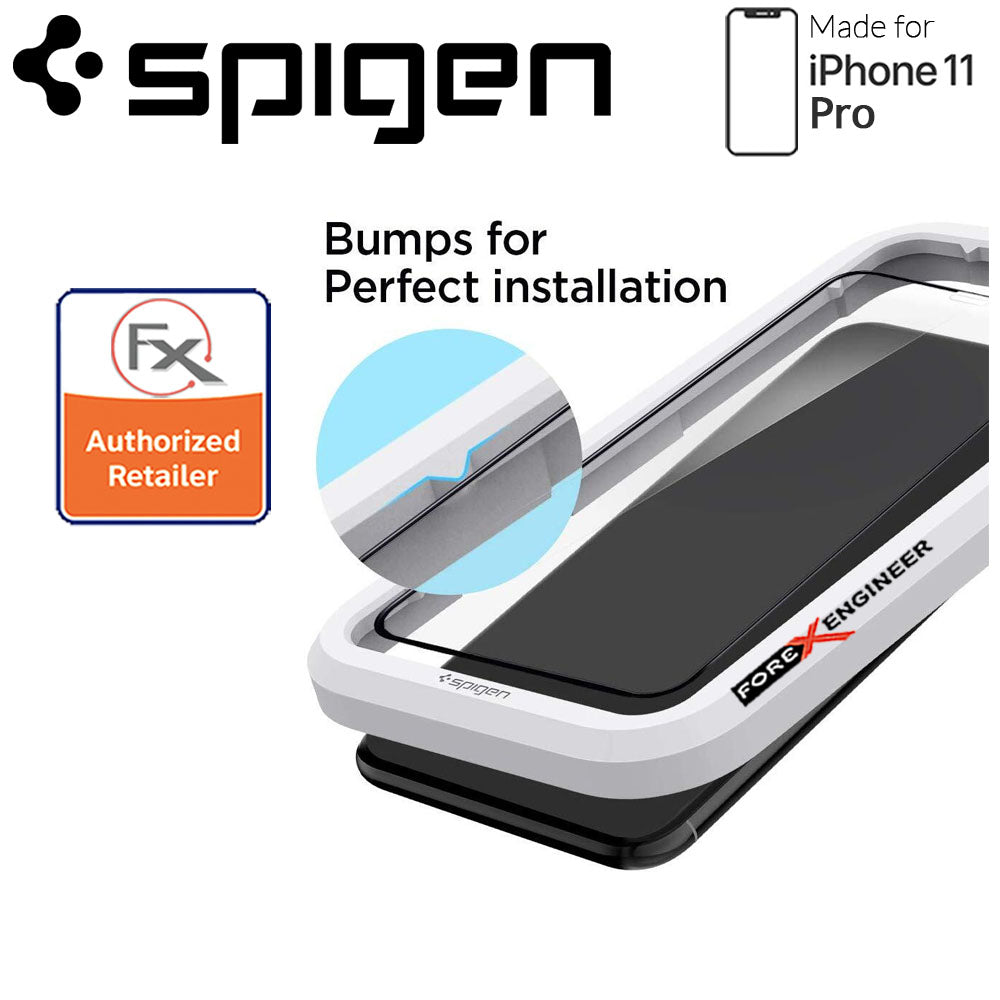 Spigen Screen Protector for iPhone 11 Pro - AlignMaster Full Coverage -  Black Color