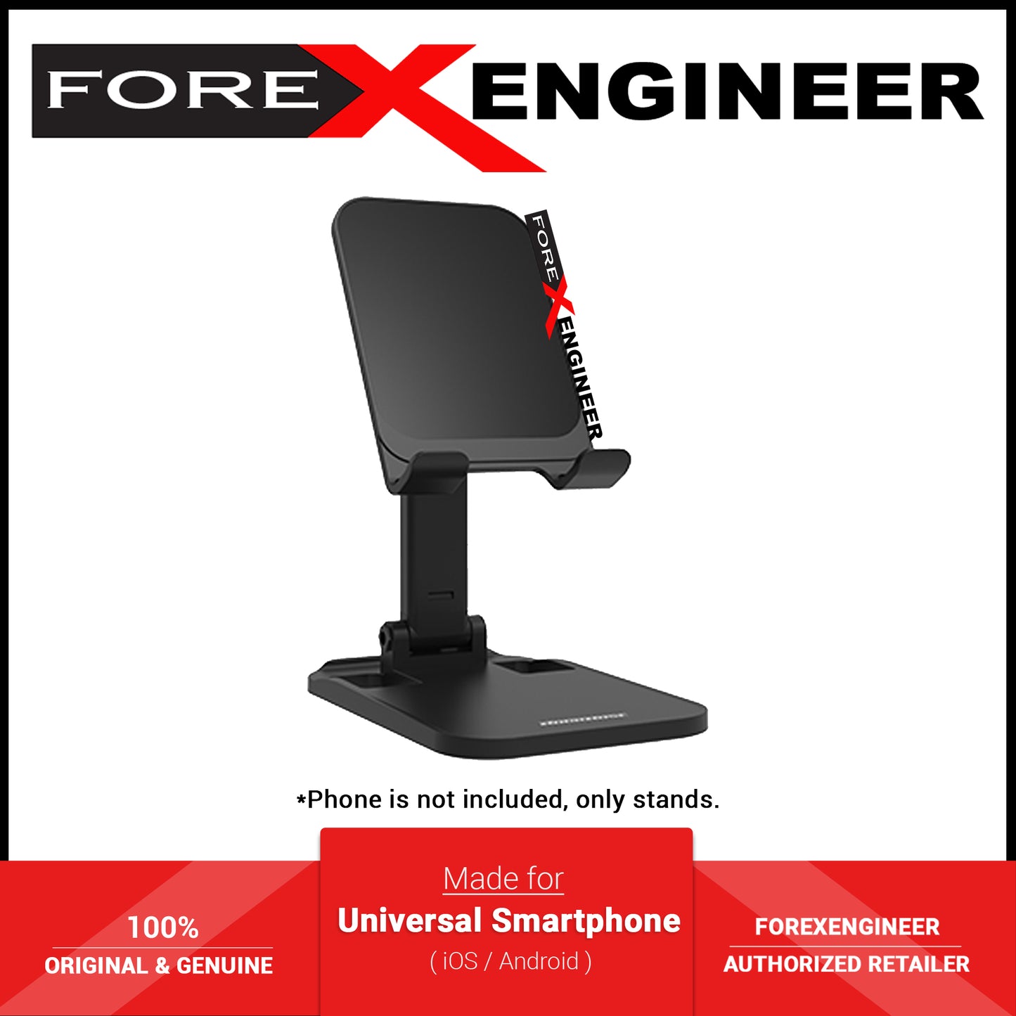 Rockrose Anyview Ease Foldable Desktop Phone Stand - Black (Barcode: 6973135544234 )