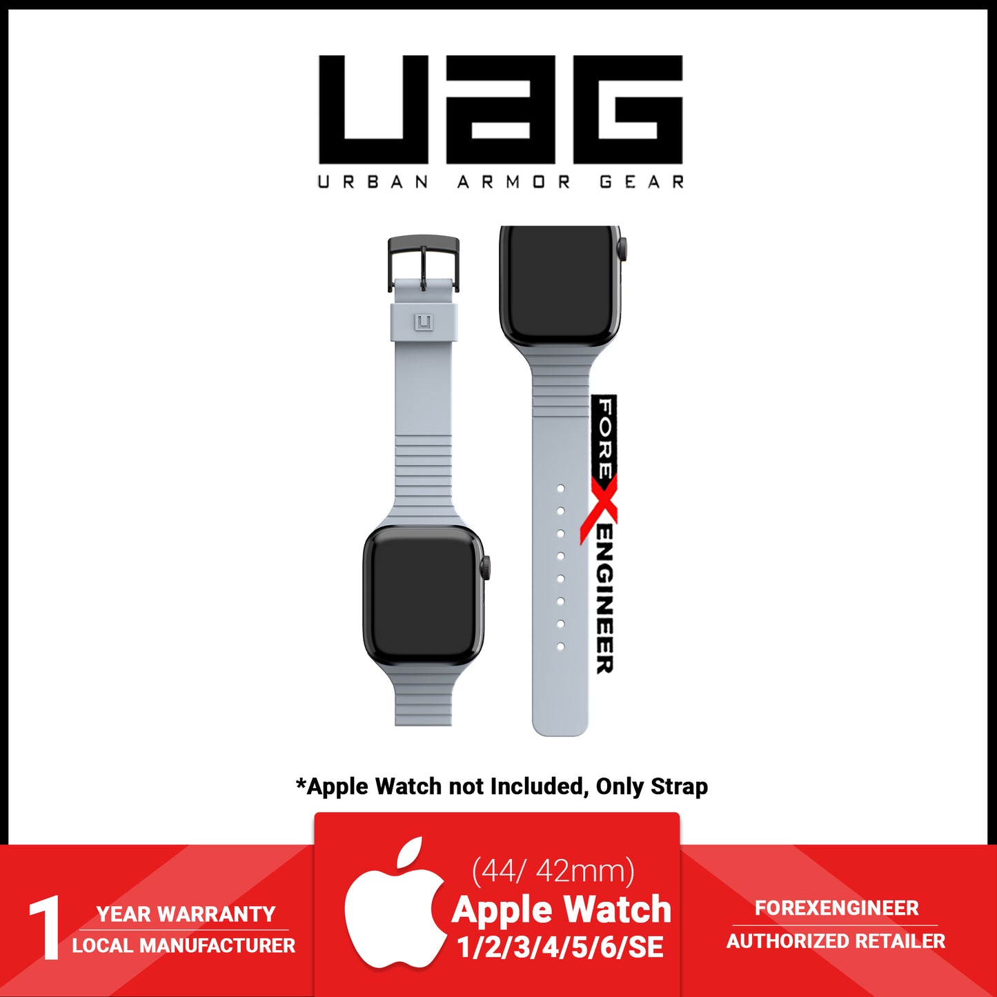 [RACKV2_CLEARANCE] UAG [U] Aurora Watch Band for Apple Watch Series 7 - SE - 6 - 5 - 4 - 3 - 2 - 1 ( 45mm - 42mm - 44mm ) - Soft Blue (Barcode: 810070360986 )
