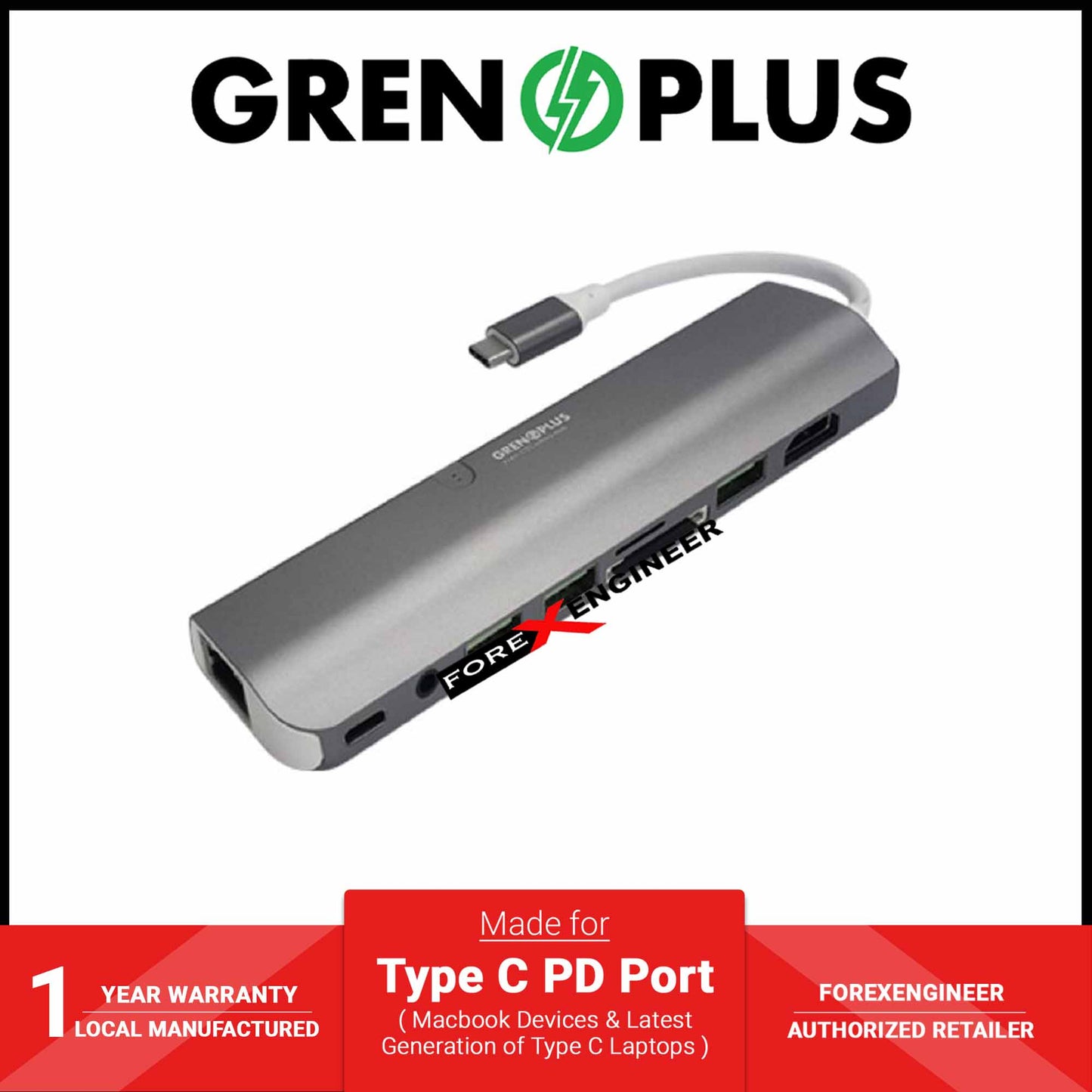 Grenoplus 9 in 1 Xten C 2 Combo Hub - Space Grey (Barcode: 6971196340765 )