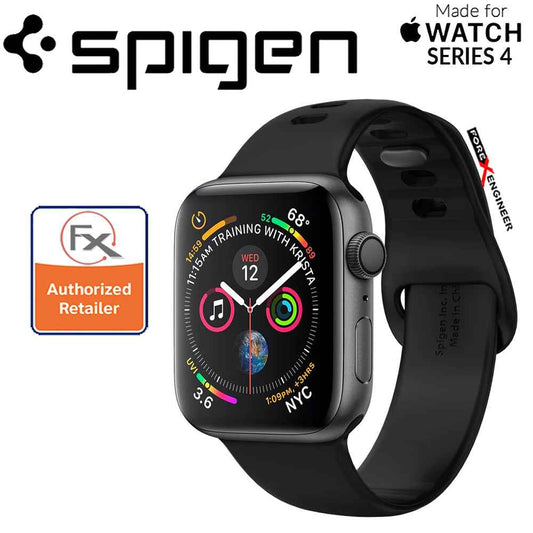 Spigen Air Fit Silicone Band for Apple Watch Series 4 - 5 - 6 - SE -  44mm - Silicone Strap Apple Watch - Black - Forexengineer-malaysia