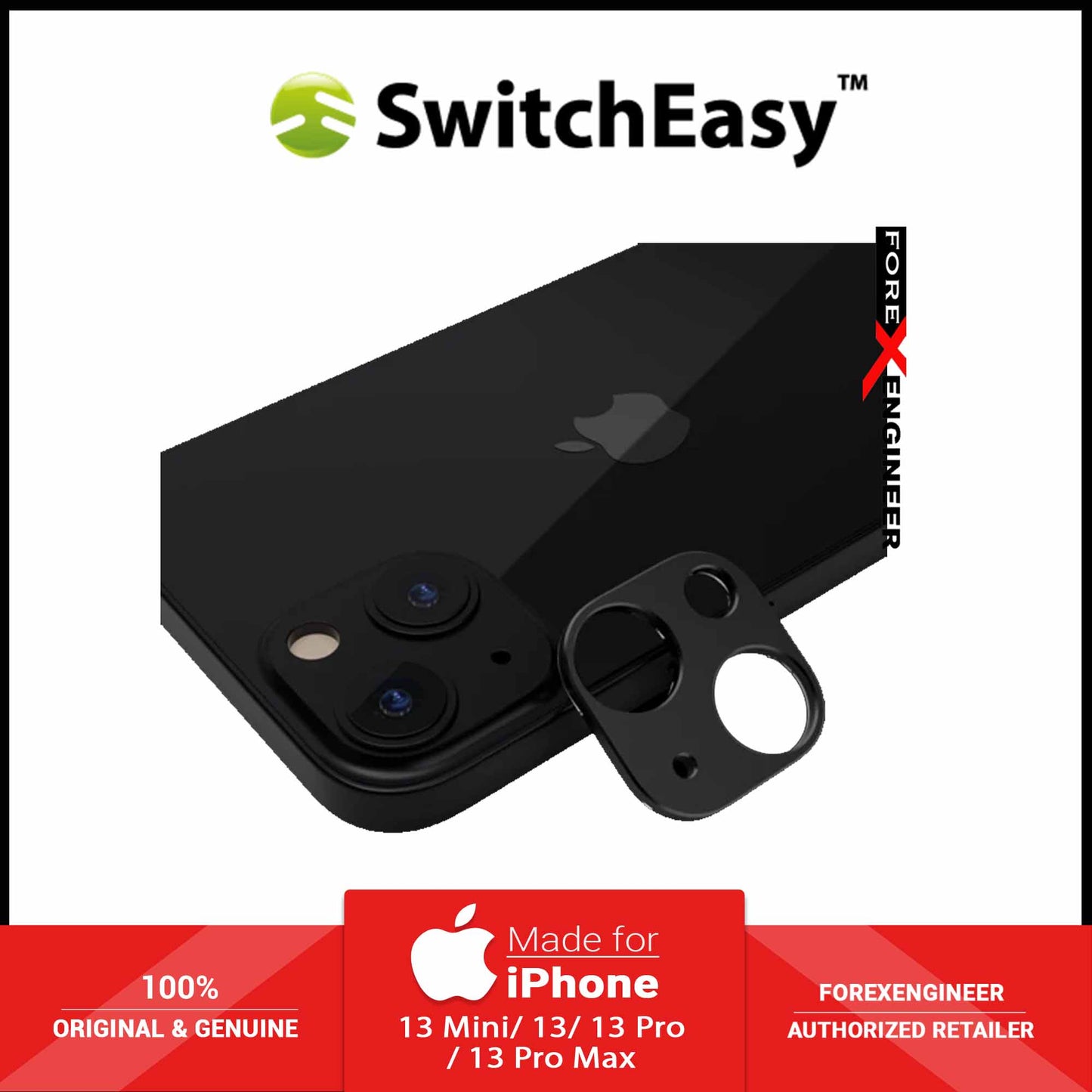 SwitchEasy LenShield Aluminium Camera Lens Protector for iPhone 13 - 13 Mini 5G - Black (Barcode: 4895241103025) - Forexengineer-malaysia