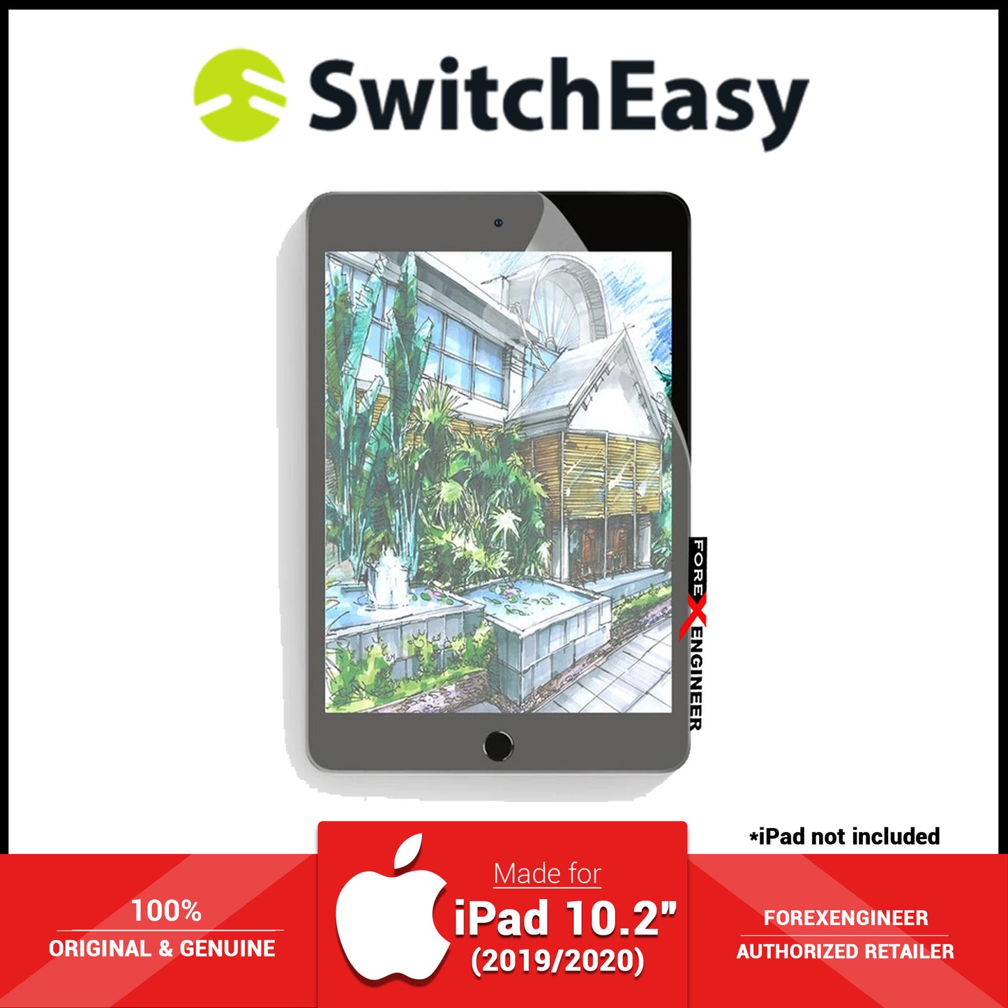 Switcheasy Paperlike for iPad 10.2 inch - 10.2" ( 2019 - 2021 ) 7th - 8th - 9th Gen Screen Protector ( Barcode : 4897094564527 )