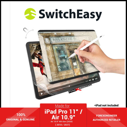 Switcheasy SwitchPaper Paperlike for iPad Pro 11" - Air 10.9" ( 2022 - 2018 ) M1 Chip 2 in 1  Magnetic Paper Feel + HD Film Screen Protector ( Barcode: 4895241102349 )