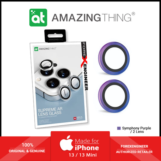 AMAZINGthing SUPREME AR 3D LensGlass Protector for iPhone 13 - 13 Mini 5G ( Two Lens ) - Symphony Purple (Barcode: 4892878069489 )