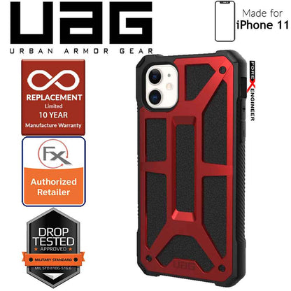UAG Monarch for iPhone 11 - Rugged Military Drop Tested - Crimson - Forexengineer-malaysia