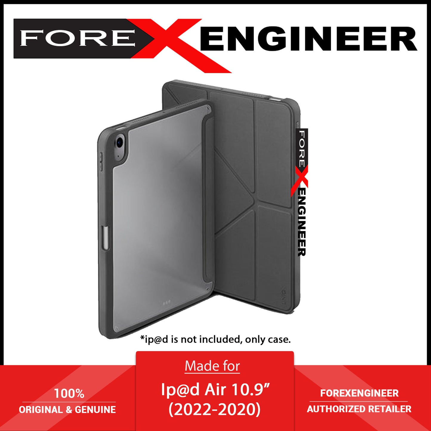 UNIQ Moven for iPad Air 10.9" - 10.9 inch ( 5th Gen 2022 - 4th Gen 2020 ) - Charcoal Grey (Barcode: 8886463680551 )