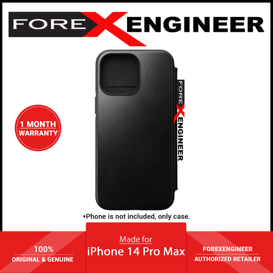 [ONLINE EXCLUSIVE] Nomad Modern Leather Folio Horween Case for iPhone 14 Pro Max - MagSafe Compatible - Black (Barcode: 856500012308 )