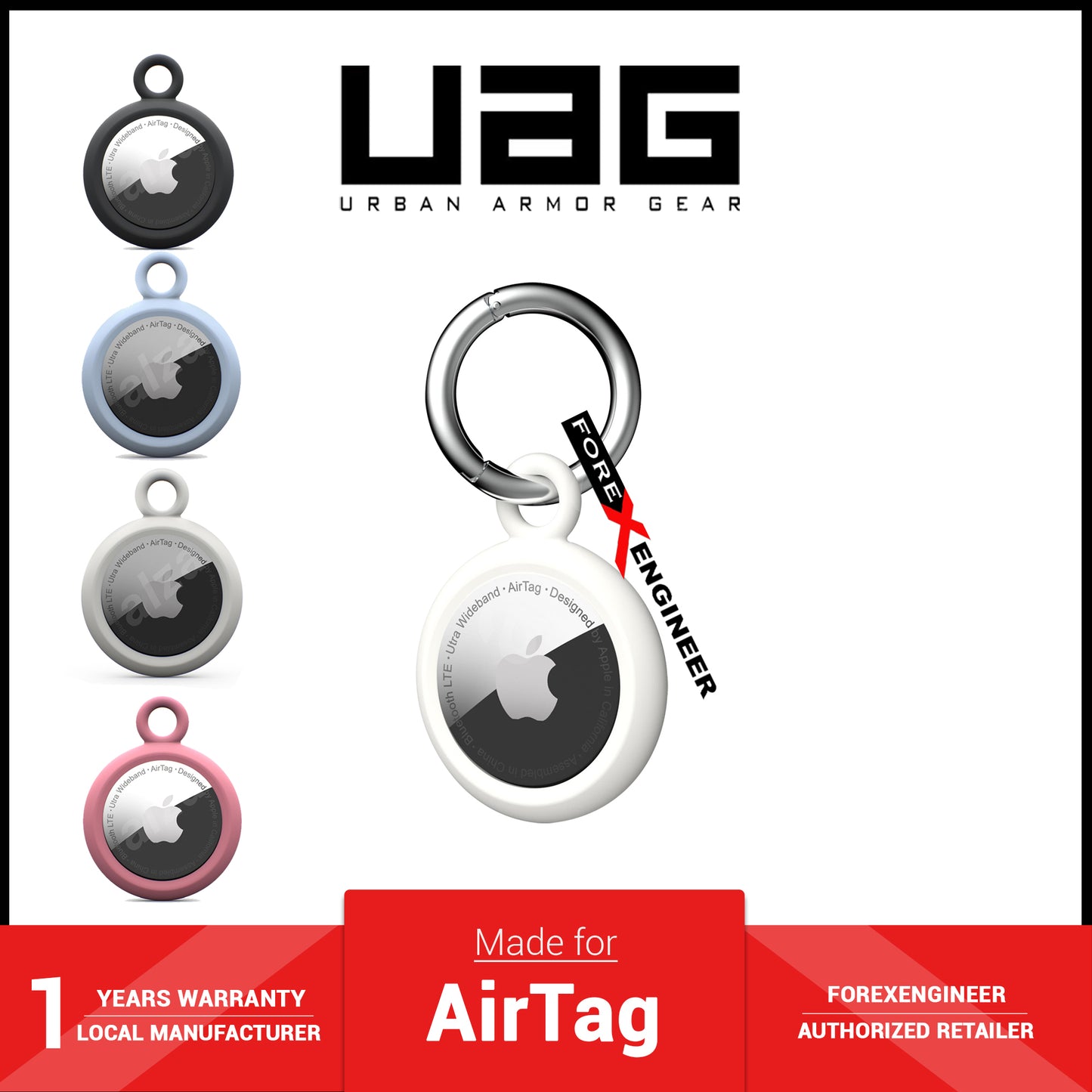 UAG [U] Dot Keychain for AirTag Case - Marshmallow (Barcode: 810070366261 )