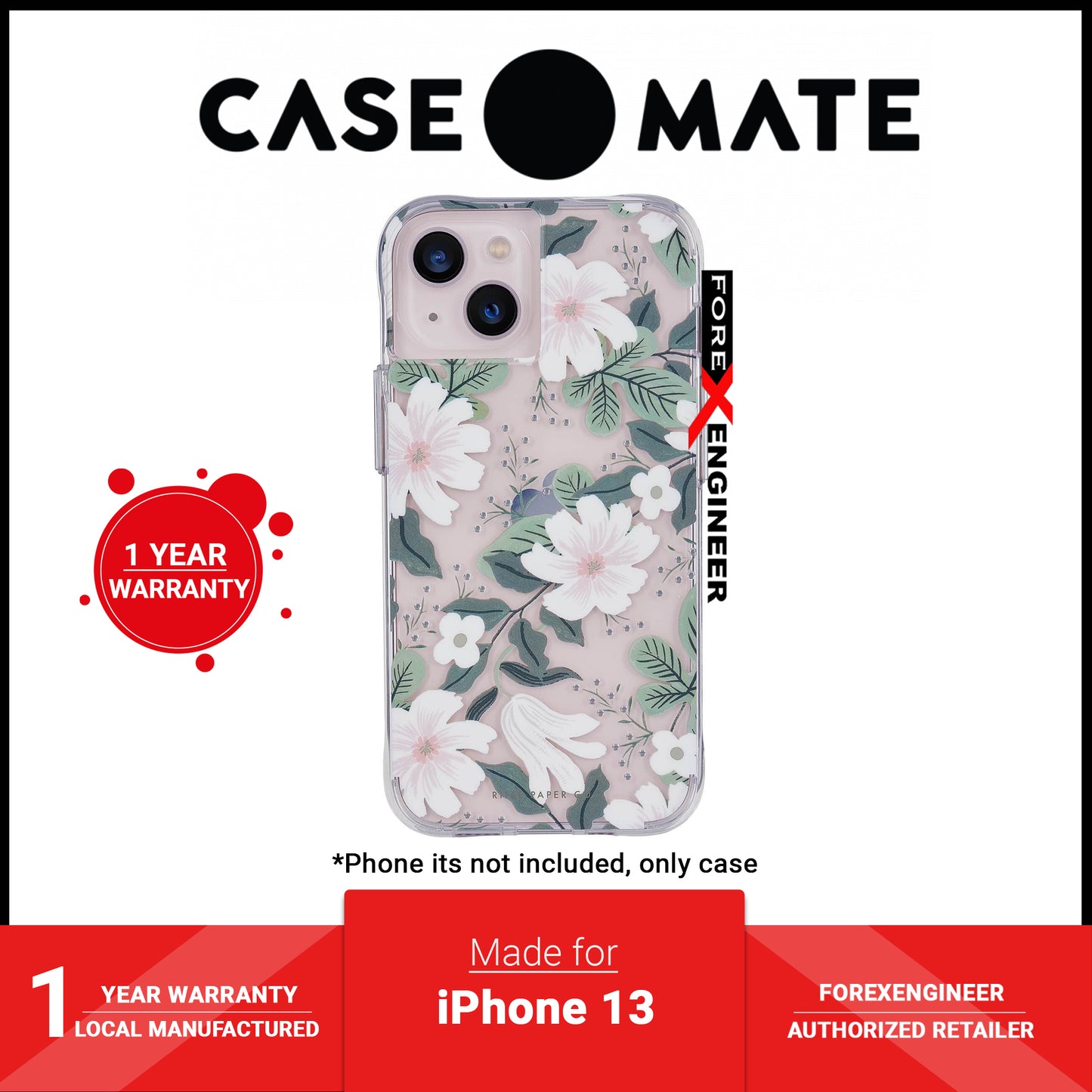 Case-Mate Rifle Paper Co. for iPhone 13 6.1" 5G with Antimicrobial - Willow (Barcode: 840171706932 )