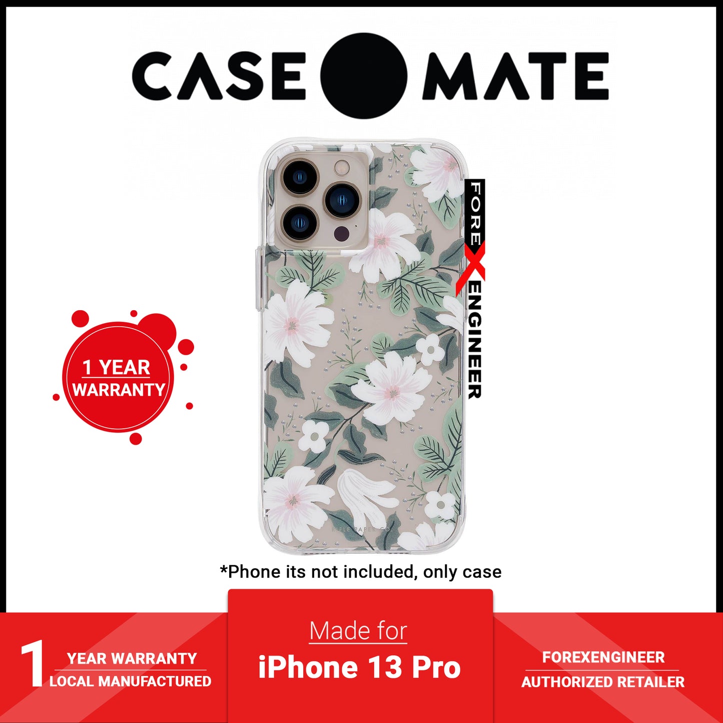Case-Mate Rifle Paper Co. for iPhone 13 Pro 6.1" 5G with Antimicrobial - Willow (Barcode: 840171706505 )