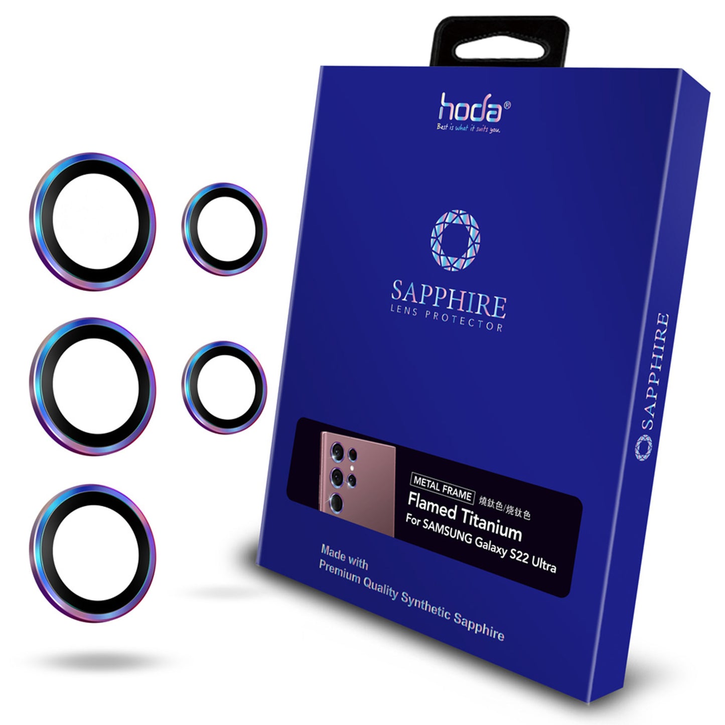 Hoda Sapphire Lens for Samsung Galaxy S22 Ultra - Flamed Titanium (Barcode: 4711163544181 )