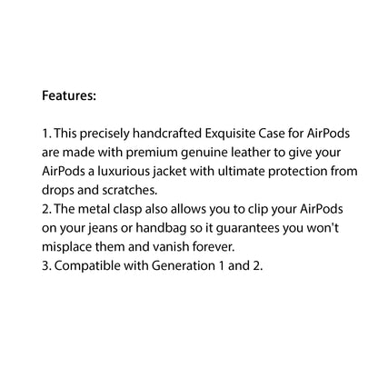 Monocozzi Handcrafted Equisite Genuine Leather Case for Airpods Gen 1 - 2 - Light Grey  (Barcode: 4895199105898 ) - Forexengineer -Malaysia- 4895199105898