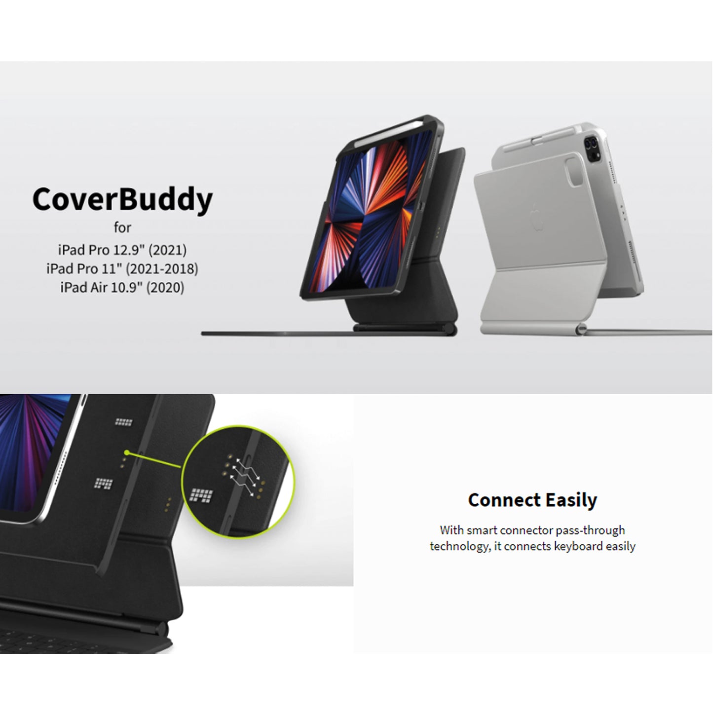 SwitchEasy Coverbuddy for iPad Pro 11" - Air 10.9" ( 2022 - 2018 ) M1 Chip - Black (Barcode: 4895241101014 )