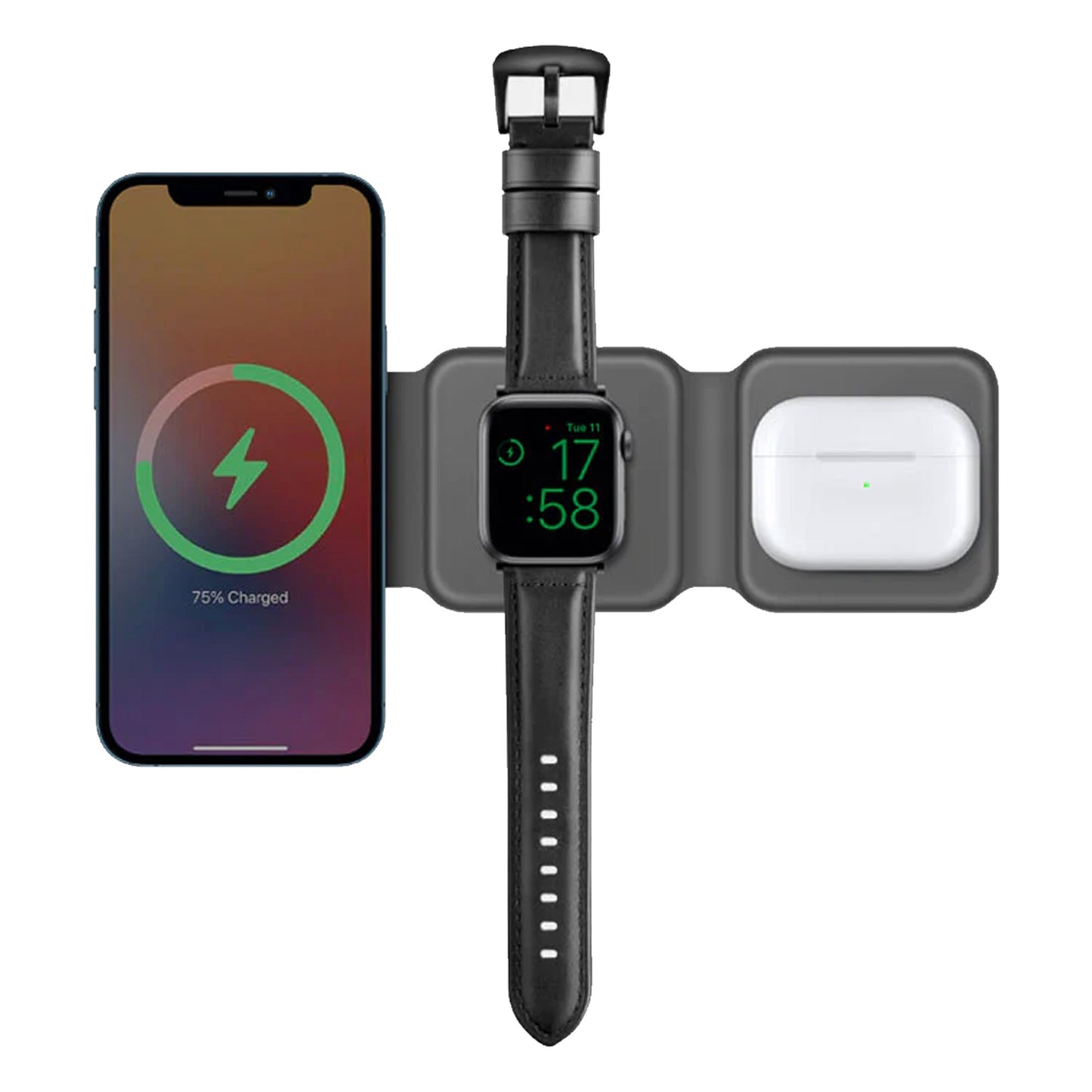 Energea Bazic GoMag TRIO 3 IN 1 Foldable Magnetic Wireless Charger 15W for iPhone - Apple Watch - Airpods ( Barcode: 6957879424649)