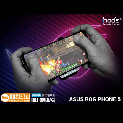 [RACKV2_CLEARANCE] Hoda Tempered Glass for ASUS Rog Phone 5 - 5 Pro - 5 Ultimate ( Anti - Glare ) - 2.5D 0.33mm Full Coverage Tempered Glass Screen Protector (ZS673KS) - Matte  ( Barcode : 4711103540695 )