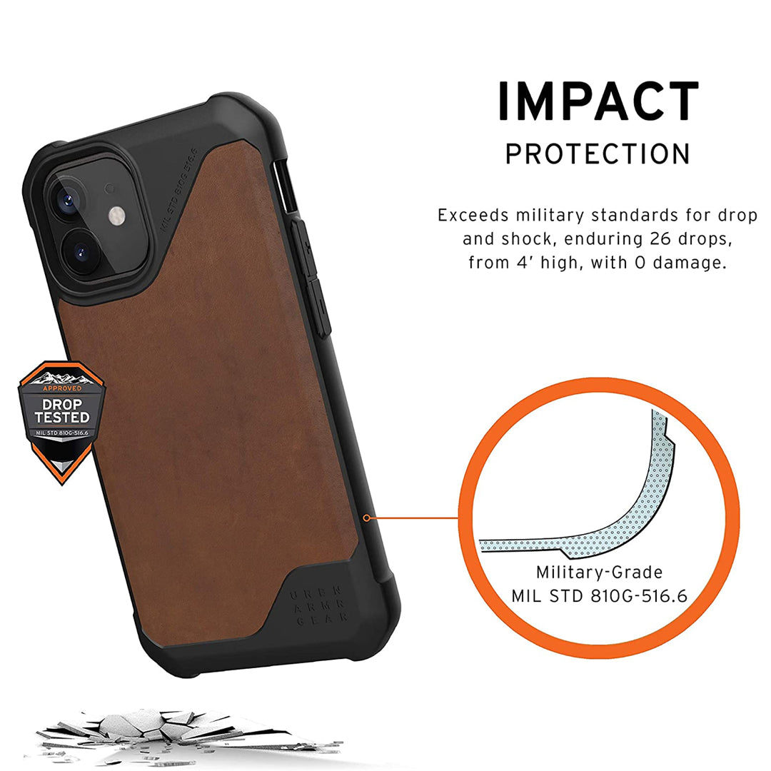 UAG Metropolis for iPhone 12 Mini 5G 5.4" - Feather Light Rugged & Military Drop Tested - Leather Brown ( Barcode : 812451036732 )