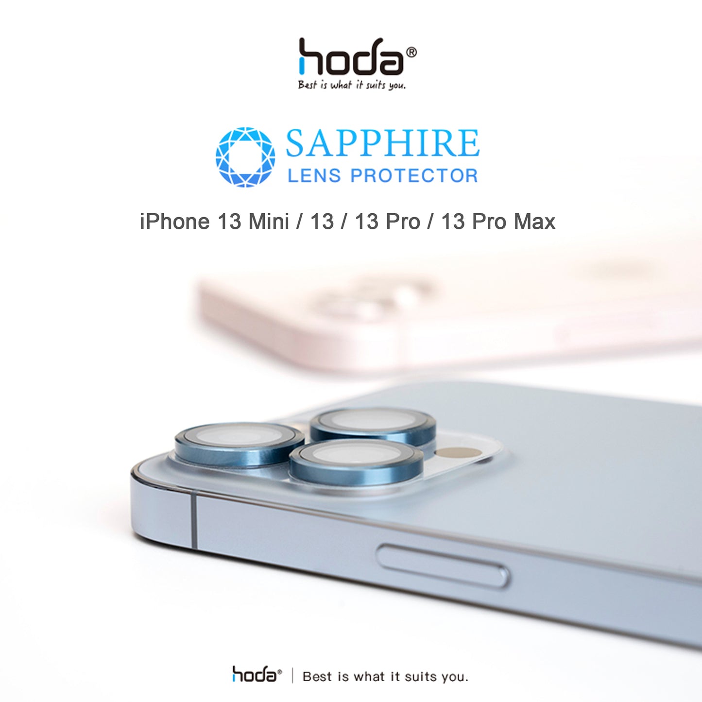 Hoda Sapphire Lens Protector for iPhone 13 Mini - 13 - Stralight Silver (2pcs) (Barcode: 4711103542781 )